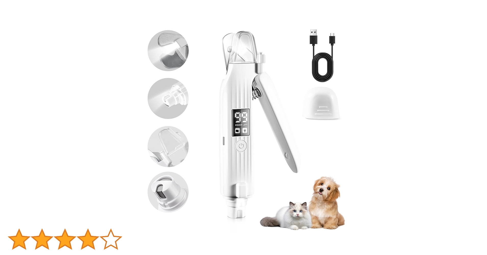 Amazon | SUPTMAX【2024新モデル】ペット用爪切り 電動爪トリマー 爪